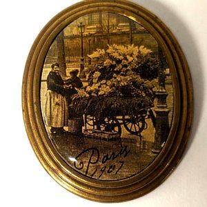 Vintage Signed Two Women San Francisco, Paris Brooch Pin